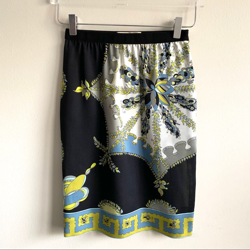 Emilio Pucci Silk Floral Print Skirt - Picture 4 of 13